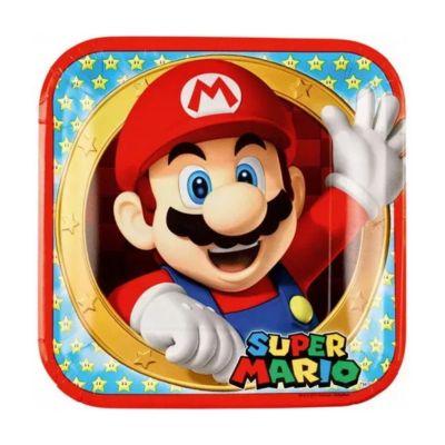 Pratos de papel festa Super Mario (8 unidades)