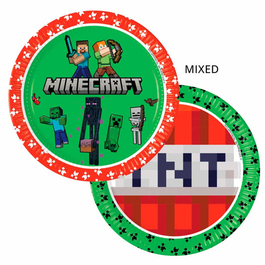 Pratos de papel Minecraft Green (8 unidades)