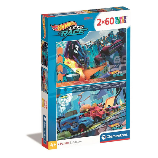 Puzzle 2x60 peças Hot Wheels