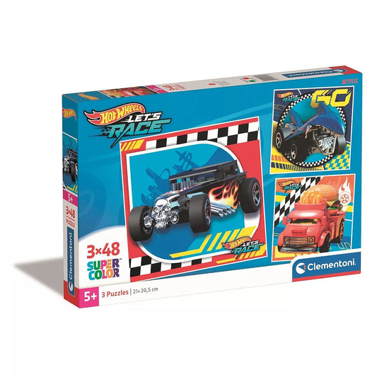 Puzzle 3x48 peças Hot Wheels