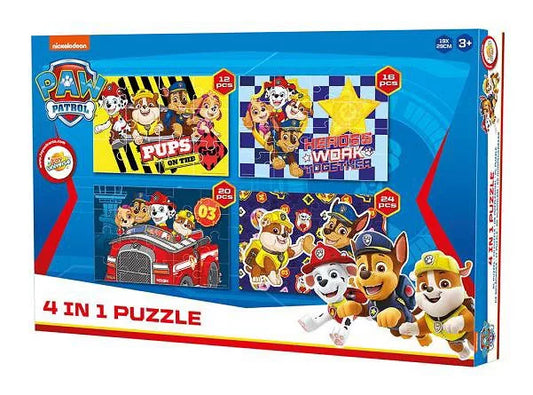 Puzzle 4 em 1 Patrulha Pata Pups