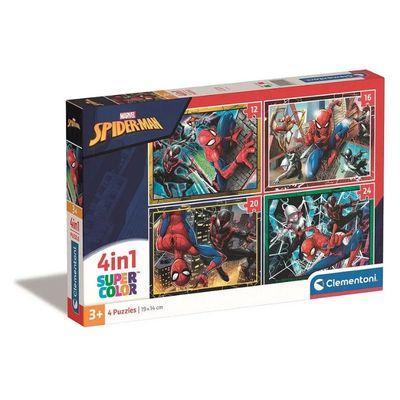 Puzzle 4 em 1 Spiderman Trio in Action