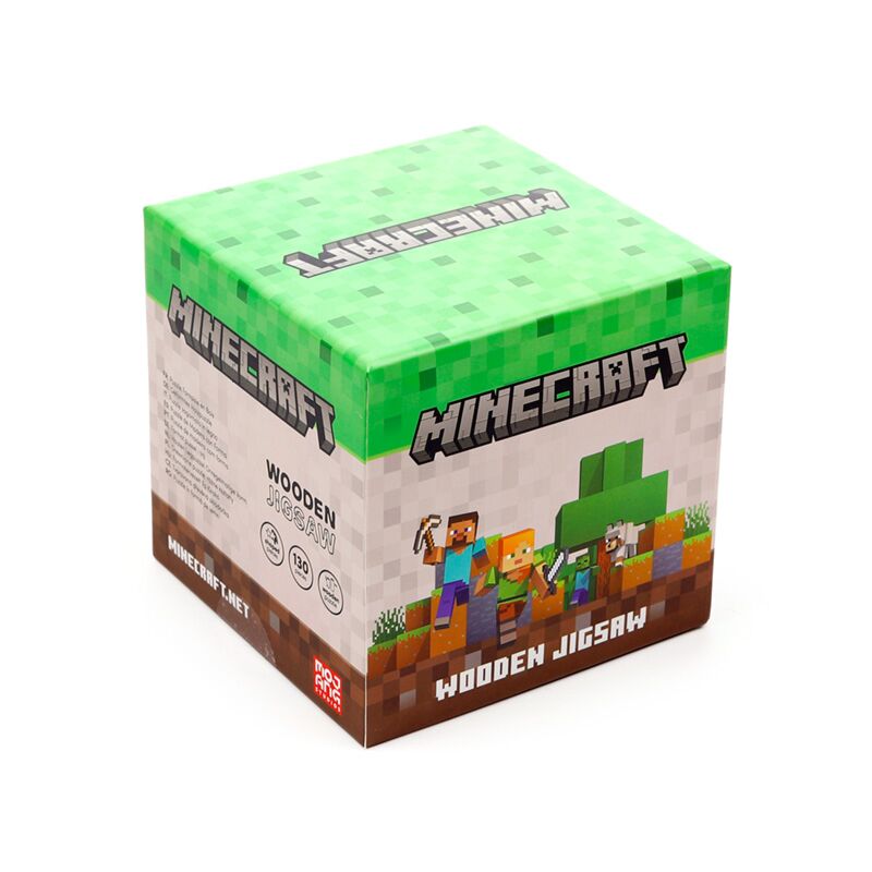 Puzzle madeira com 130 peças forma Minecraft Creeper