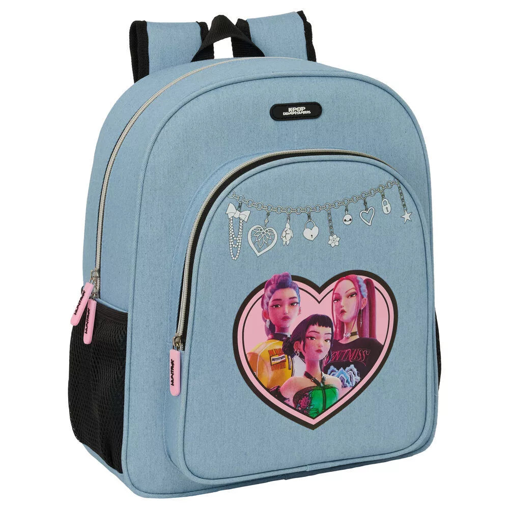 Mochila Escolar Junior K-pop Demon Hunters Denim Dreams 38 cm