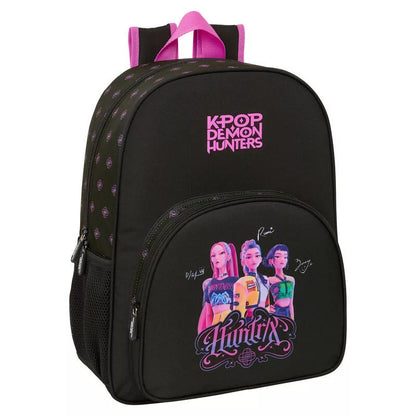 Mochila Escolar K-pop Demon Hunters Negra 42 cm