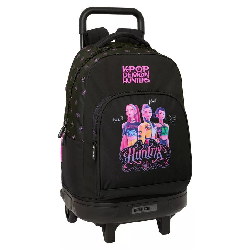 Mochila Trolley Escolar Premium K-pop Demon Hunters Negra 45 cm