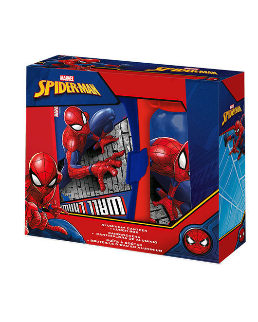 Conjunto Garrafa de Alumínio e Sanduicheira Spiderman