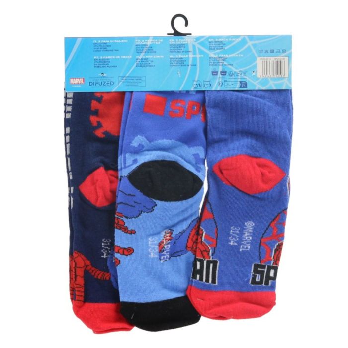 3 pares de meias Spiderman