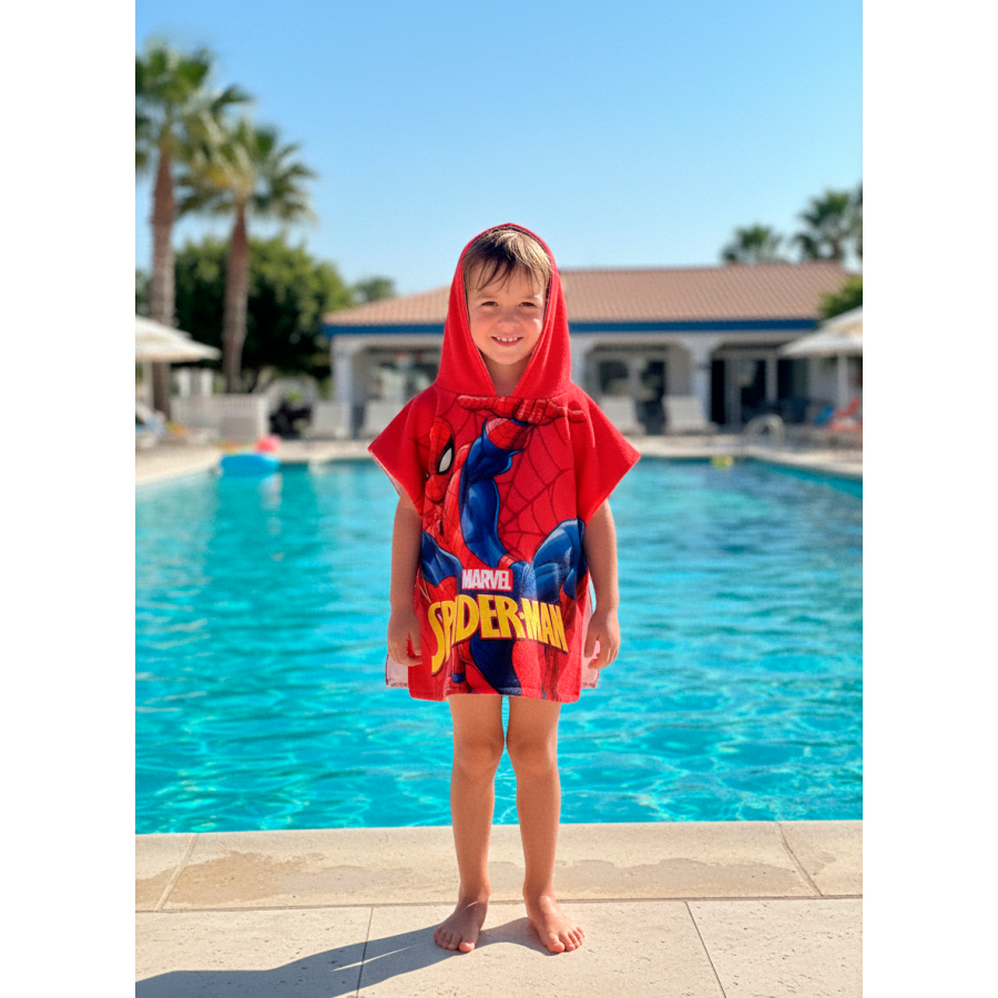 Poncho de Praia Spiderman vermelho