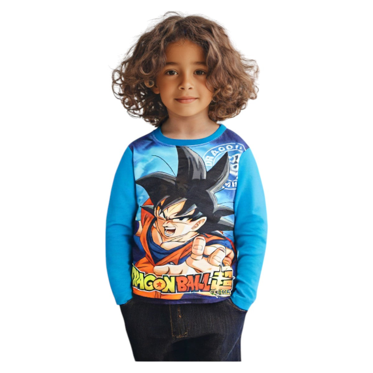 T-shirt manga comprida Dragon Ball azul/azul claro - BONECADA