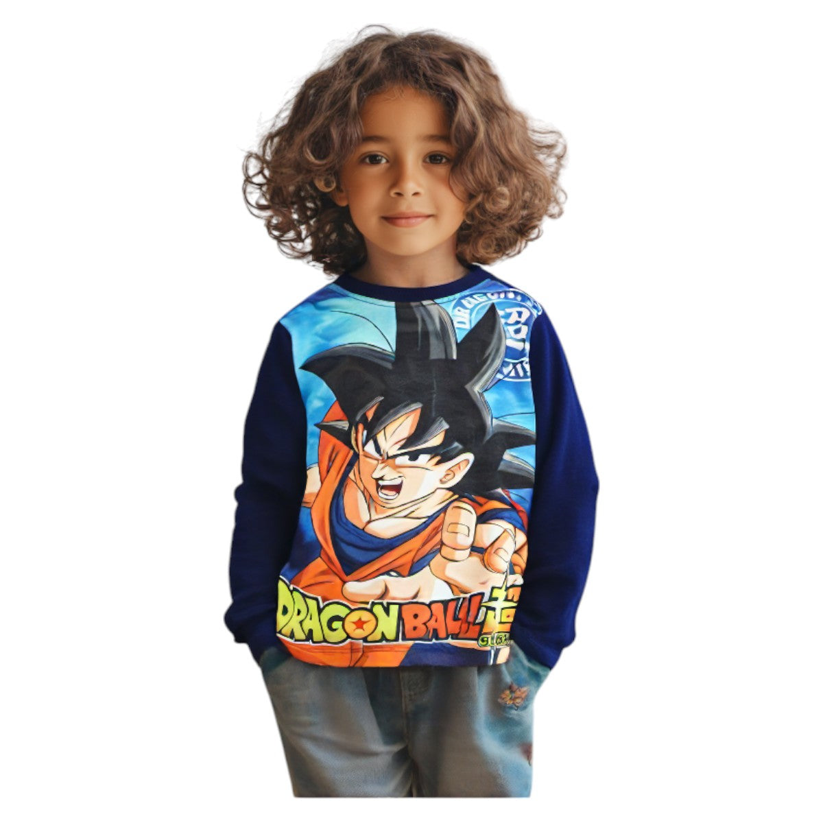 T-shirt manga comprida Dragon Ball azul/azul claro - BONECADA