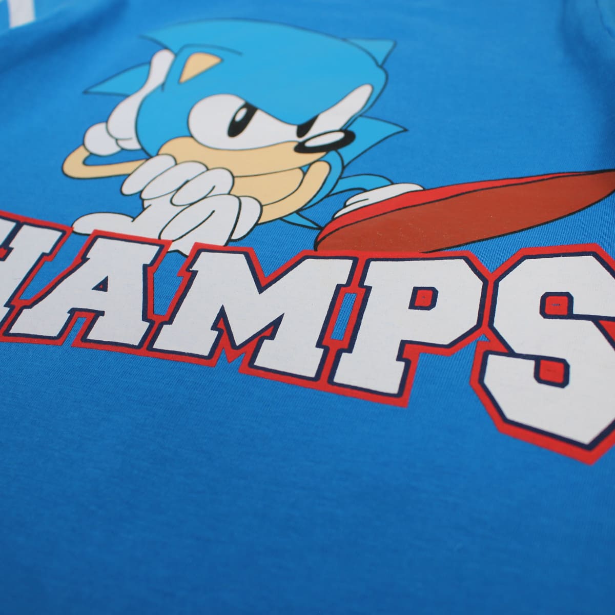 T-shirt manga curta Sonic azul/vermelho - BONECADA