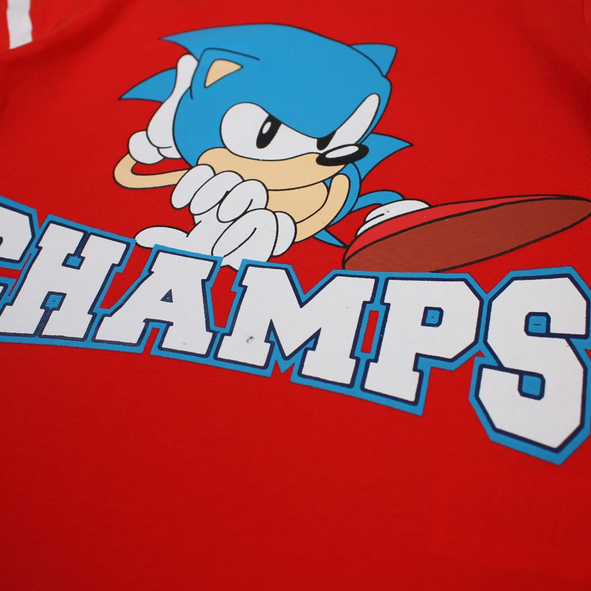 T-shirt manga curta Sonic azul/vermelho - BONECADA