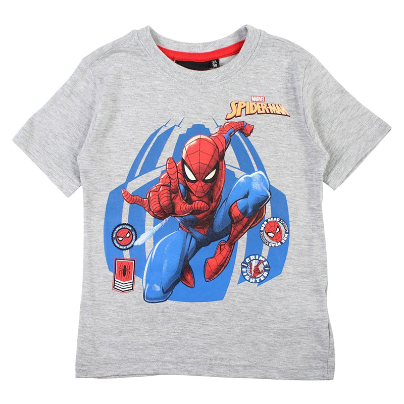 T-shirt manga curta Spiderman azul/cinzento - BONECADA