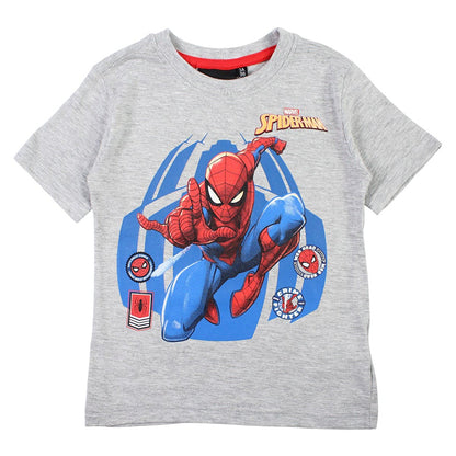T-shirt manga curta Spiderman azul/cinzento - BONECADA