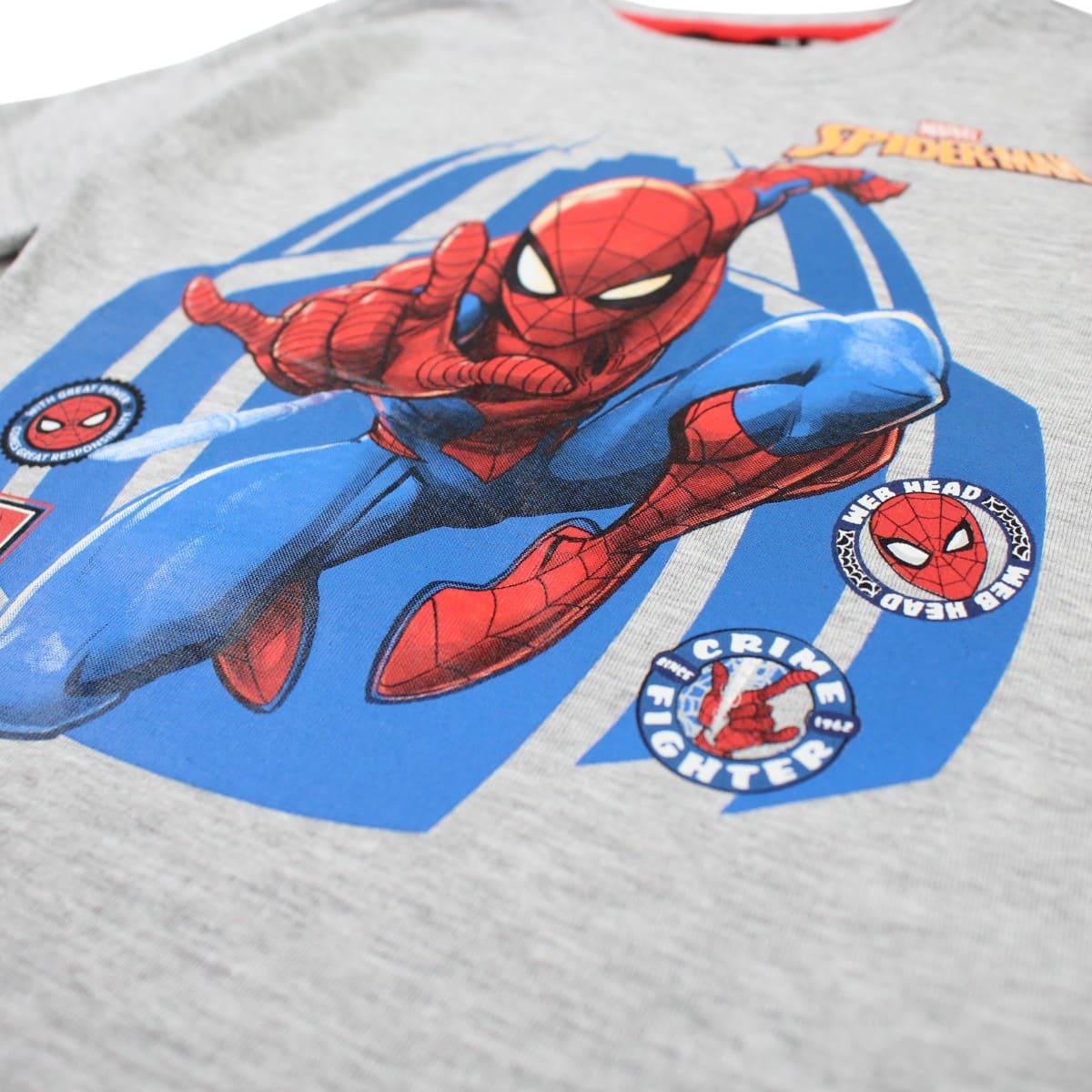 T-shirt manga curta Spiderman azul/cinzento - BONECADA