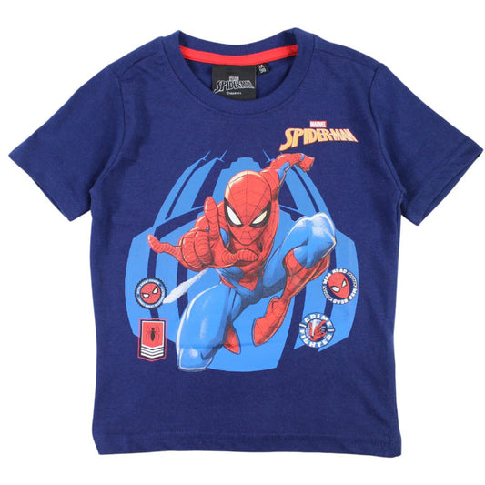 T-shirt manga curta Spiderman azul/cinzento - BONECADA