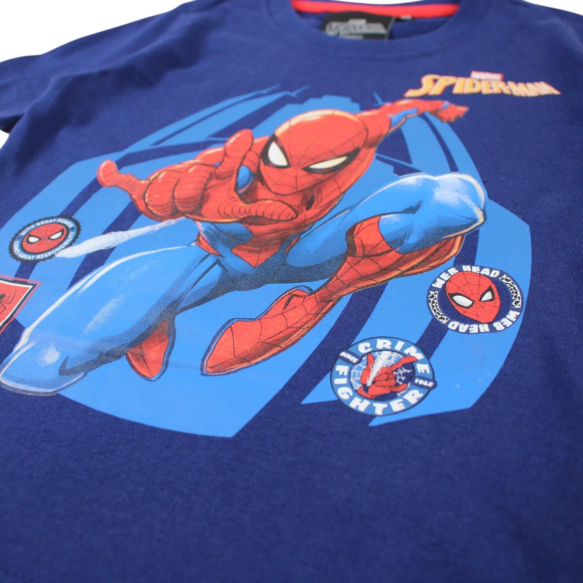 T-shirt manga curta Spiderman azul/cinzento - BONECADA