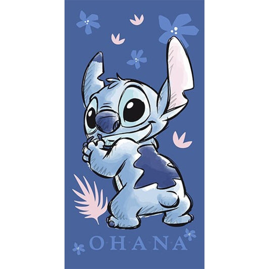 Toalha de praia microfibra Stitch Ohana