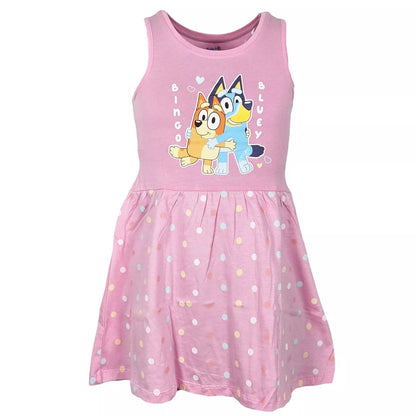 Vestido Bluey 2-6 anos Rosa/Azul - BONECADA