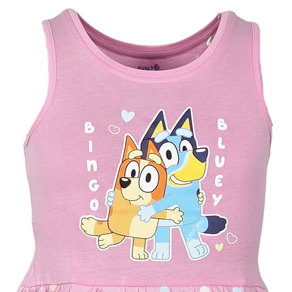 Vestido Bluey 2-6 anos Rosa/Azul - BONECADA