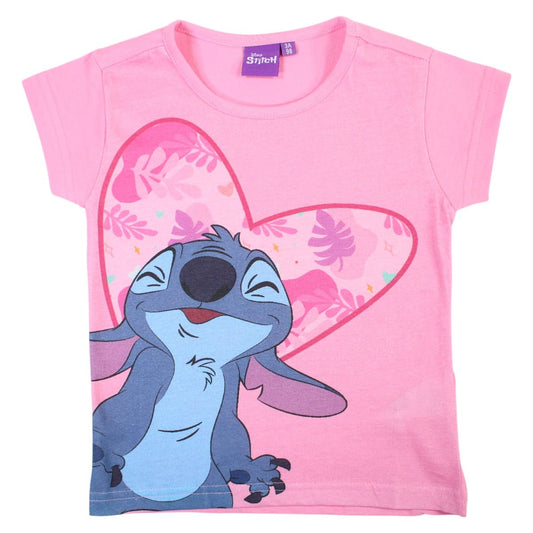 T-shirt manga curta Stitch