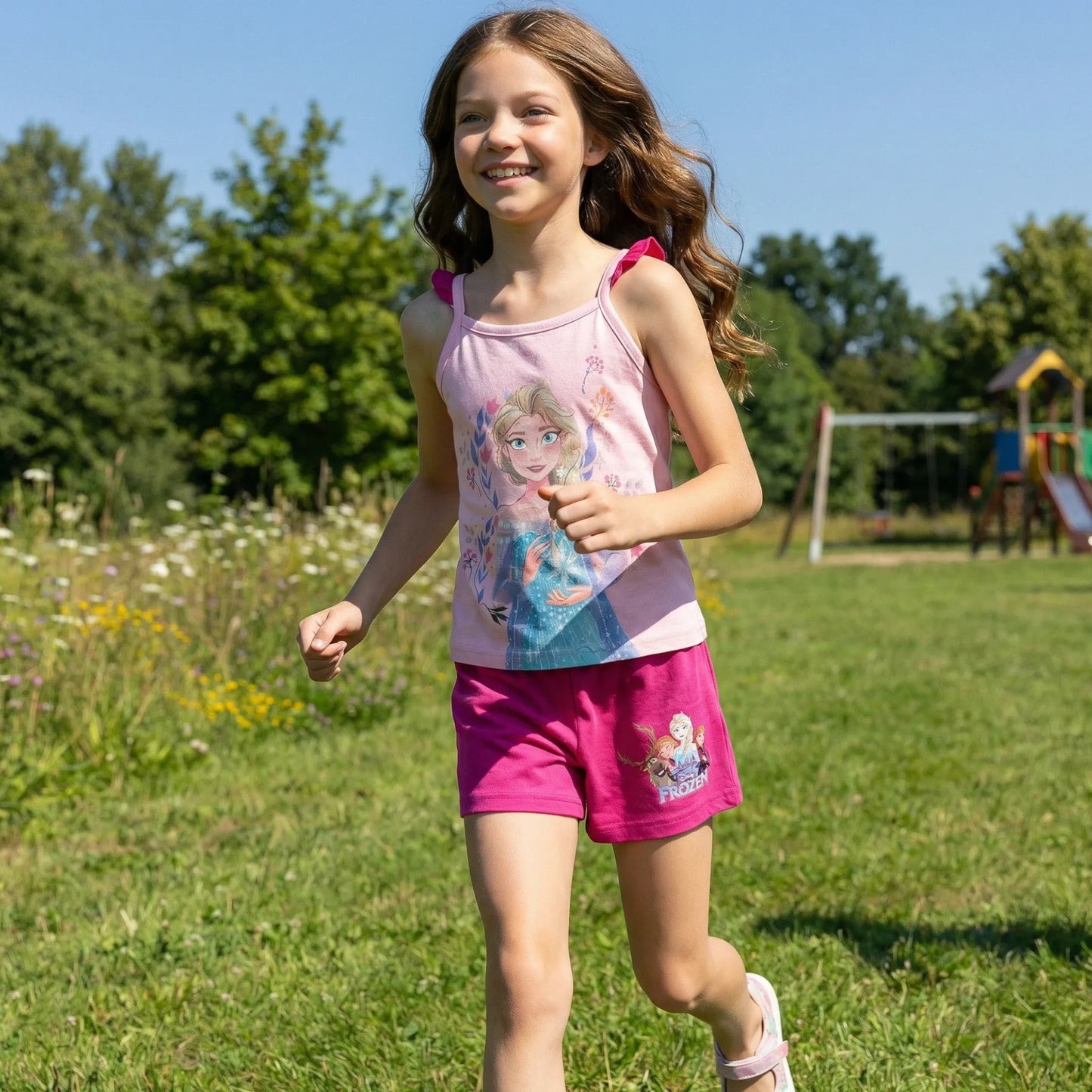 Conjunto T-Shirt e Calções Frozen