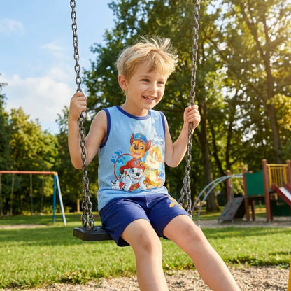 Conjunto T-Shirt e Calções Patrulha Pata sem mangas