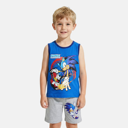 Conjunto T-Shirt e Calções Sonic sem mangas