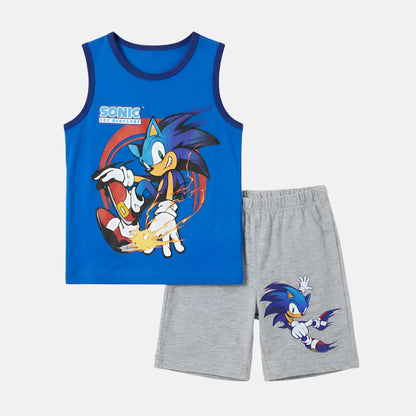 Conjunto T-Shirt e Calções Sonic sem mangas