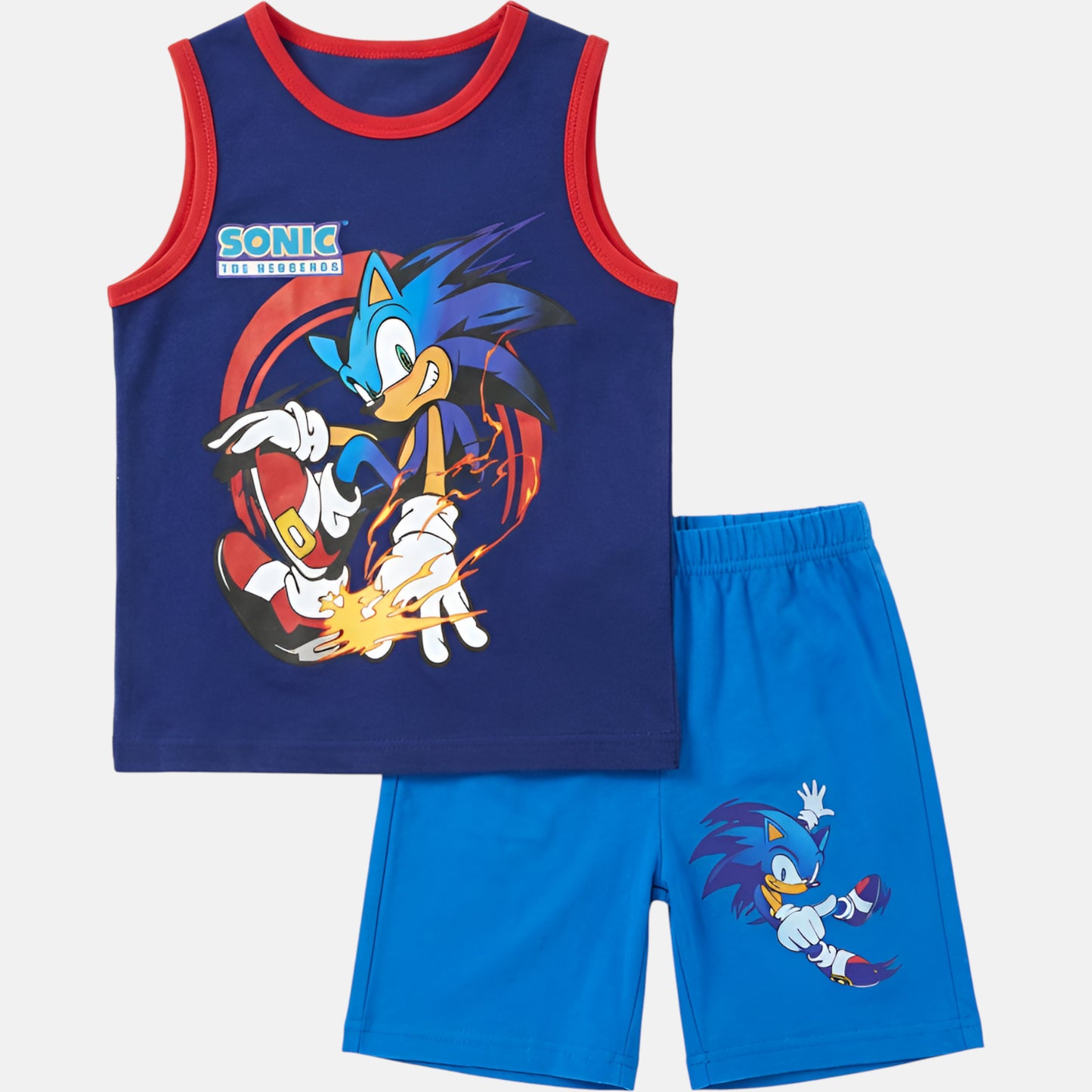 Conjunto T-Shirt e Calções Sonic sem mangas