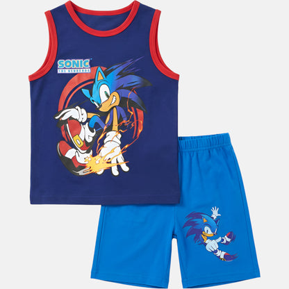 Conjunto T-Shirt e Calções Sonic sem mangas
