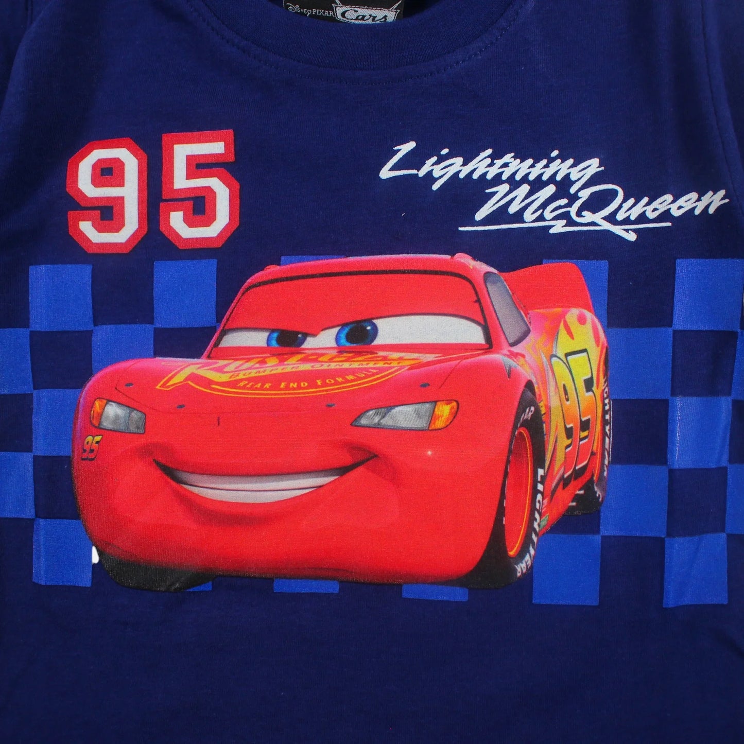 T-Shirt Manga Curta Cars Lightning McQueen azul/vermelho