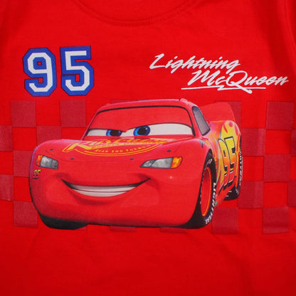 T-Shirt Manga Curta Cars Lightning McQueen azul/vermelho