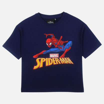 T-shirt manga curta Spiderman azul/vermelho