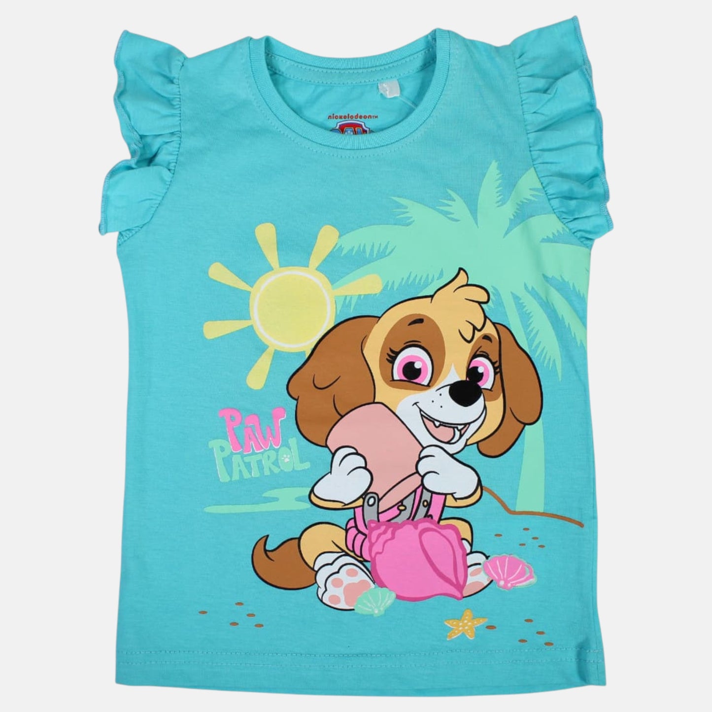 T-shirt manga curta Patrulha Pata Skye Beach