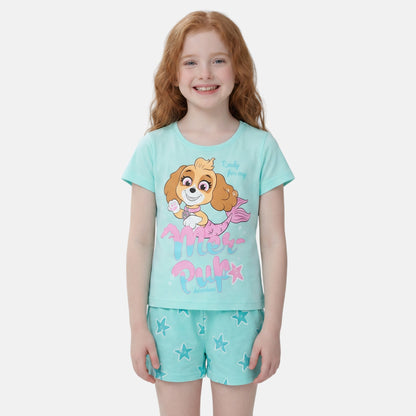 Conjunto T-Shirt e Calções Patrulha Pata - Skye Mer-Pup