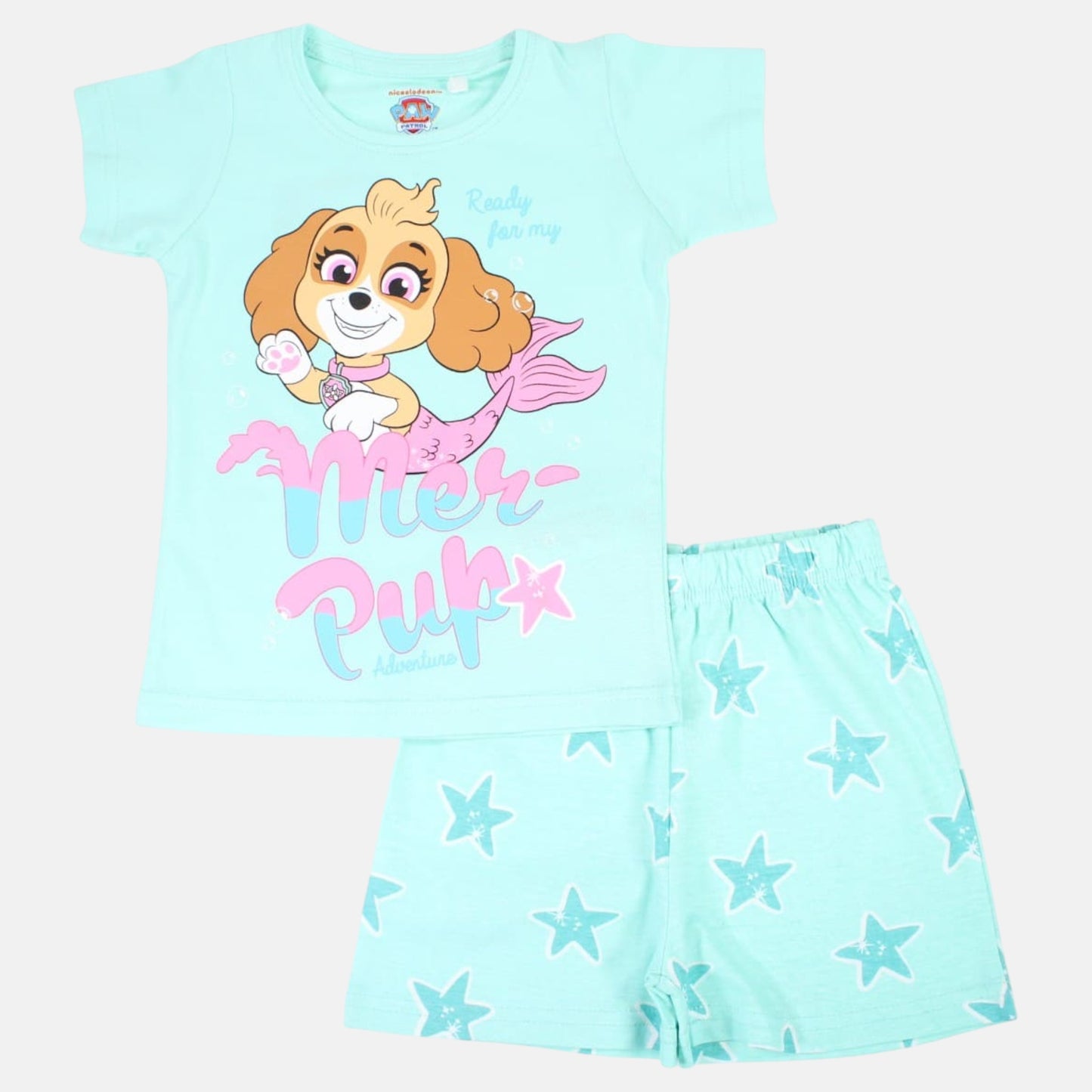 Conjunto T-Shirt e Calções Patrulha Pata - Skye Mer-Pup